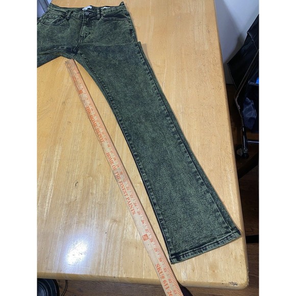 Forever 21 Women's Green Acid Wash Mid Rise Boot Size 27 - Picture 9 of 9